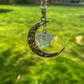 Clear Quartz Moon Pendant Necklace